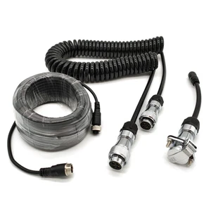 Heavy Duty 4 Pin Back up Trailer Camera Video Cable Tractor to Trailer Cam Extension Splitter Cable Set