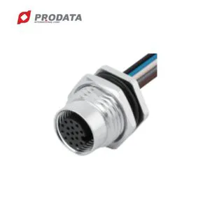 17-Pin M12 Straight Panel Receptacle Cable IP67 Wiring Harness with Code for Automobile Application