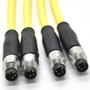 M8 Connector 4 Pin PVC IP67 Waterproof Straight Male Female Plug Welding Cable Circular Connectors