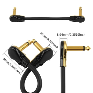 15/30cm Guitar Patch Cable Guitar Effect Pedal Cables Right Angle Dual Shielded Ultra Flexible Cable 1pc Random Color Low Noise