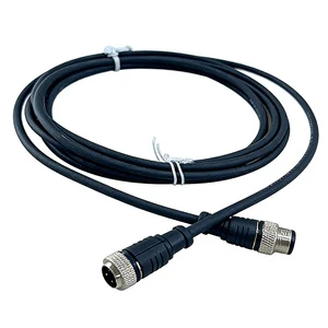 Customized M12 4 Pin Female Cable RJ45 Cat6a Cat5e Flexible Drag Cable PUR PVC Cable for Electronic Machine