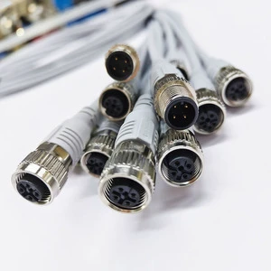 4 Core Cable Wiring Double Ends Custom M12 Connector Male and Female Cable Wire With M12 Connectors