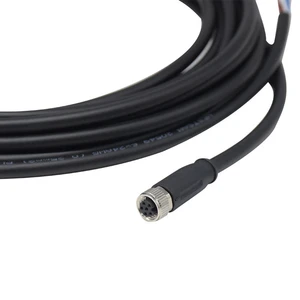 Circular Connector M8 6-Pin Code Waterproof IP67 Straight Female Power Cable Wiring Harness Unshielded Modable 2A Automotive