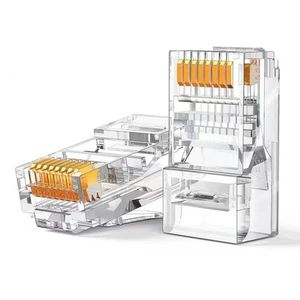 Universal Ethernet RJ45 Connector Cat5e Cat6 Cat7 Unshielded 8P8C for Network Installation
