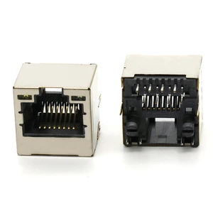 RJ45 Female PCB Connector with Led Light Vertical 8Pin RJ45 Socket Modular Jack