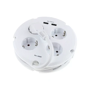 MQL Multi Outlets 4-Outlet Power Strip Extension Cord With 2 USB Ports 230V Universal Travel Adapter Flame Retardant PC Material