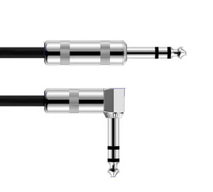 Factory Wholesale Right Angle Plug to TRS 6.35MM 1/4 Instrument Cable Electric Guitar Cables