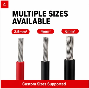 For for PV System Cable UV Resistant XLPE LSZH Jacket 1KV 1Kv Low Voltage -40~+90 Renewable Energy Electrical Cable