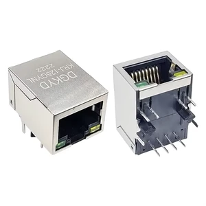 DGKYD 100M Integrated Filter Female RJ45 Network Connector 8PIN Green & Yellow LED Shielded Facing For Ethernet Connectivity