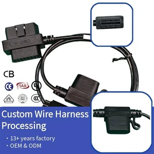 Integrated OBDII Type Male to Female Wiring Harness with Molex 43025 Micro Connector for Multi-Vehicle Diagnostic Communication