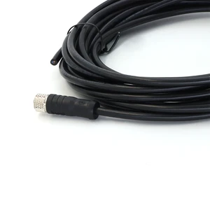 KRONZ Pre-assembled Cable Connector Assembly Cable Straight 3/4/5/6/8 Pin A/B Code PVC Shieled Industrial M8 Female Connector