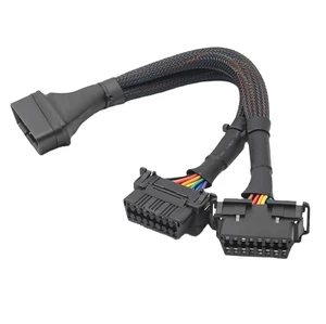 Customized OBD 16PIN Full Core Double Female Harness Custom Electronic Car Wiring Harness for Automobile Applications NO STOCK