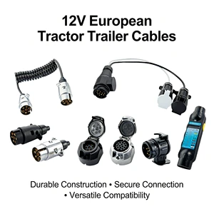 2/3/7/13 Pin European Style 12V Trailer Plug Cables Wire Harness Weatherproof Copper Conductor PVC Nylon Automobile Towing