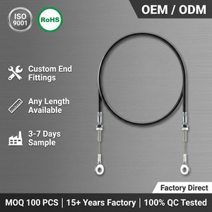 Custom Double Eye Ring Bowden Cable OEM Industrial Control Cable Symmetric Fitting ISO9001 RoHS Any Length 3-7 Days Sample