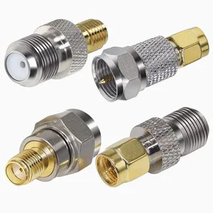 SMA to F Type Coax Connector, F to SMA Cable Gender Changers Male to Female Coaxial Adapter Kit for WiFi Radios Antenna Booster