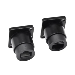 RJ45 Module D-type Rectangle Male Socket CAT6 Connector Automotive Copper Housing IP67 25A 230V