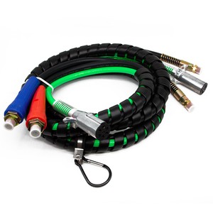 15ft 3 In 1 ABS Trailer Electric Cable Air Line Hose Kit Airline Air Hose Wrap 7 Way Electrical Cable