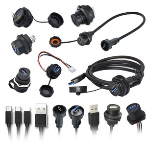 IP67 USB 2.0/3.0 Female Male Connector Cable Socket Panel Mount Type-C Micro USB for PCB Wire Category USB Connector