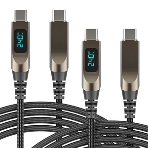 240W Zinc Alloy Digital Display Data Cable 50W for 17 Mobile Phone Fast Charging & Data Transfer Dual Type-C