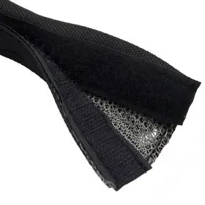 EMI RFI Shielding Hook and Loop Cable Sleeving Tinned Copper Braided Wrap for Wire Harness Protection