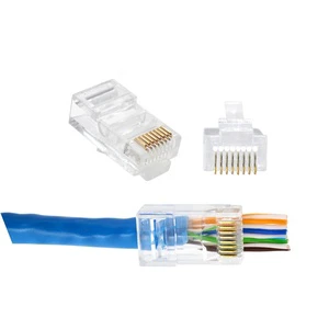 RJ45 Clamp Wire Connector Cable RJ45 Cat6 UTP Plug Pass Through RJ45 Connector CAT6