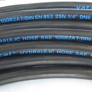 Two-Layer Steel Wire Braided SAE100 R2/EN 8532SN Processed Oil-Resistant Hydraulic Hose Black Color Model Number Hose Pipe