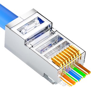 Linkwylan RJ45 8P8C Modular Plug UTP FTP STP 1.0 1.1 1.3 1.5mm Holes Cat5e Cat6 Cat6A Cat7 EZ Pass Through Type Perforation Plug