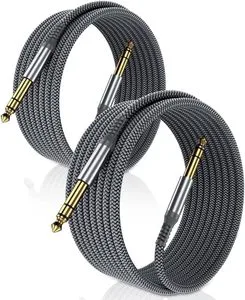 6M 6.35mm Guitar Audio Cable Speaker Electric Guitar Gold-Plated Head Braided Instrument Wire