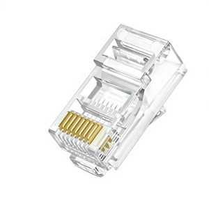 K&R RJ45 Cat6a 8P8C Unshielded Gold-Plated Class Six Network Crystal Connector 1U for Networks