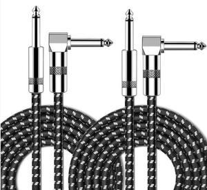 Right angel 6.35mm male to male Audio Cables TRS 1/4 inch For Electric Guitar Bass 1.5m Shielded Low Noise Jack Cable