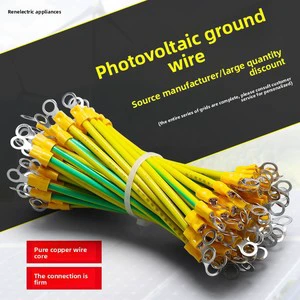Solar PV Equipment Grounding Wire Kit Bare Copper Jumper Cable Tray Electrical Panel Bonding (Green-Yellow RoHS/CE)