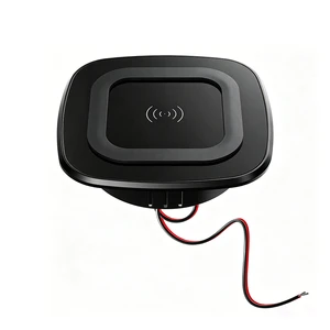 Flush Mount Car Wireless Charger 15W 12V 24V 61mm Cutout Vehicle Retrofit Wireless Charging Embedded for Bus Passenger Tractor