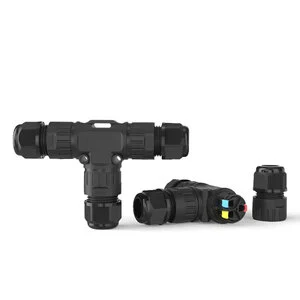 High Quality M20 T Type Quick Screwless Installation 2PIN 3PIN Quick Wire Connection Wire to Wire 3 Way Cable Connector IP68