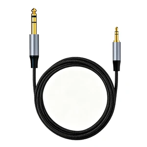 Tinned Copper Wire Core 3.5mm to 6.35 mm Male Stereo Guitar Connection Cable Double-Layer Shielded Designed for Mixing Consoles