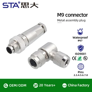 M9 Aviation Plug 2 3 4 5 6 7 8 Pin Cable Assembly Male Female Metal Shielded Solder Straight/Angled Waterproof Connector