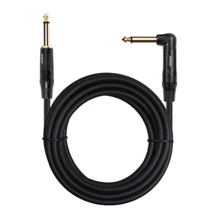 Guitar Cable 10ft 1/4 Inch TS Straight Angle PVC Jacket Instrument Cord for Electric Guitar/Bass Keyboard Projector Microphone