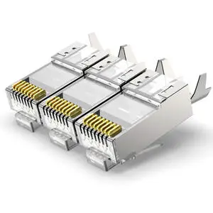 ZoeRax CAT7 Shielded Non Pass Through RJ45 Modular Plug, 50μ Gold Plated 8P8C STP/FTP Ethernet Connector