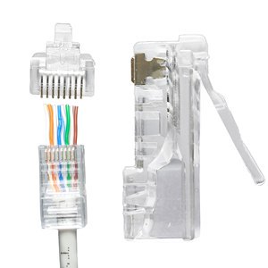 Rg45 Conector RJ 45 8P8C LAN CABL WIRE Utp Pass Through RJ45 Clamp Through Plug Cat 6 Rj 45 Rj45 Connector Cat6