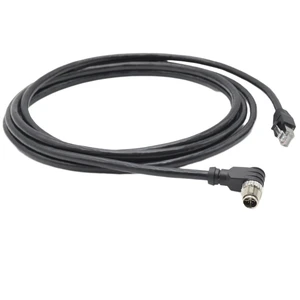 Industrial IP67 Circular Connector M12 8-Pin X-Code Angled Male Plug to RJ45 Male Cable Shielded Cat6A Cable for Network