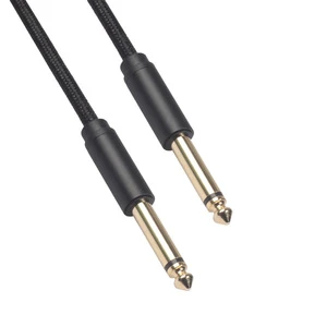 3 Meter Sound Connector Braided Mesh 6.35 Male Mono Large 2-Pole Electric Guitar Speaker Connection Cable for Monitor DVD Player