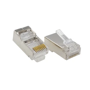 Shielded RJ 45 RJ45 RG45 Plug Cat5 Cat5E FTP Ethernet Cable Network Male Connector Modular Plug 8P8C Connecteur