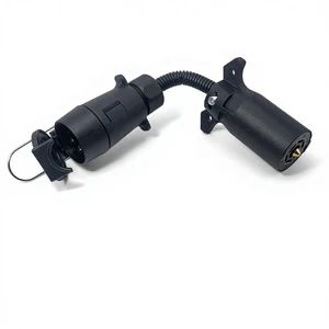 American European Trailer Plug 7-Pin Converter Plastic Car Socket Adapter Trailer Connection Cable European Signal Light