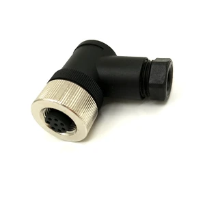 M12 8 Pin Male Female Code Sensor Aviation Plug Industrial Circular Connector Waterproof IP67 Right Angle 12mm Cable