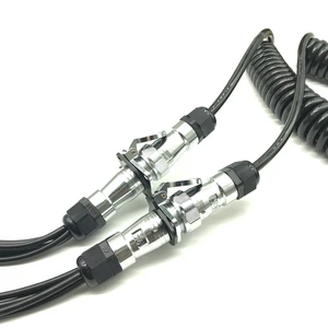 New Spring Extention Cable Waterproof for Truck Trailer Reversing Camera 6M 7PIN Aviation Connector