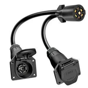 Wholesale 7-core 1.2-inch American Plug 1-to-2 Tractor Connection Cable American Standard Trailer Car RV Extension Power Supply