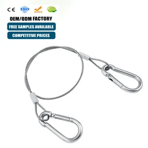 Safety Steel Wire Rope Sling with Stainless Steel Eye Hook for Trailer Hook End
