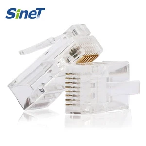 100pcs 8P8C RJ45 Connector 3 Prong Cat5e Cat6 Ethernet UTP Modular Plug RJ45 Plug UTP Cat6 Cat 6 Modular Plug