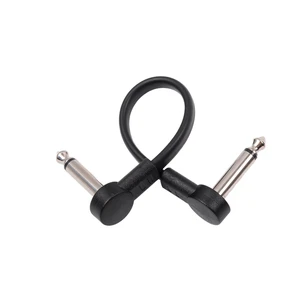 OEM Electric Guitar Braid Shielded Flat Patch Cable 6.35 Teardrop-Shaped Nickel-Plated Double Elbow for Speaker Use