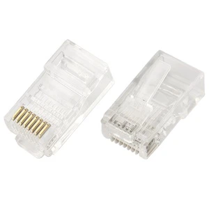 gold plated rj45 pass through connector RJ45 8P8C short telecommunication connector