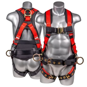 Best 5pt Double Lanyard Full Body Safety Harness Industrial Work Construction Fall Arrest Security Harness Made Polyester